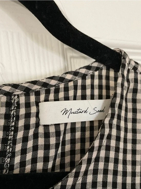 Mustard Seed Black and White Gingham Tiered Mini Dress - Picture 2 of 5